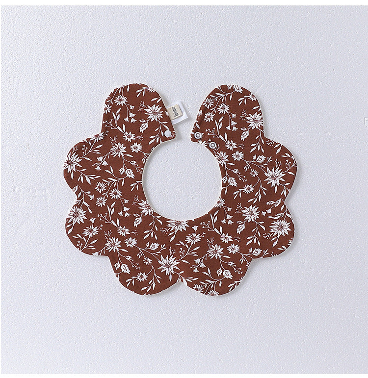 Adorable Simple Pattern Cotton Snap-on Flowers Shaped Bib-12