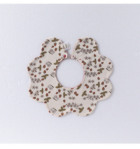 Adorable Simple Pattern Cotton Snap-on Flowers Shaped Bib-10